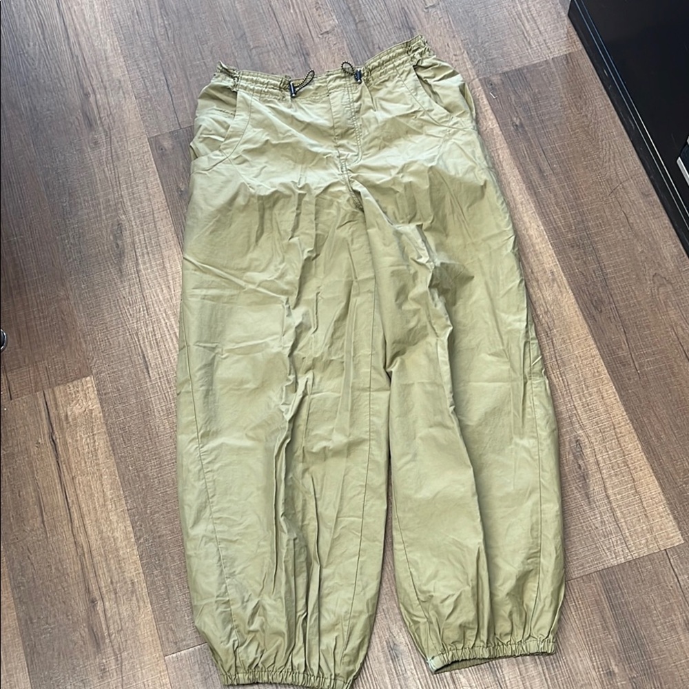 Anthropologie Olive Green Drawstring Pants